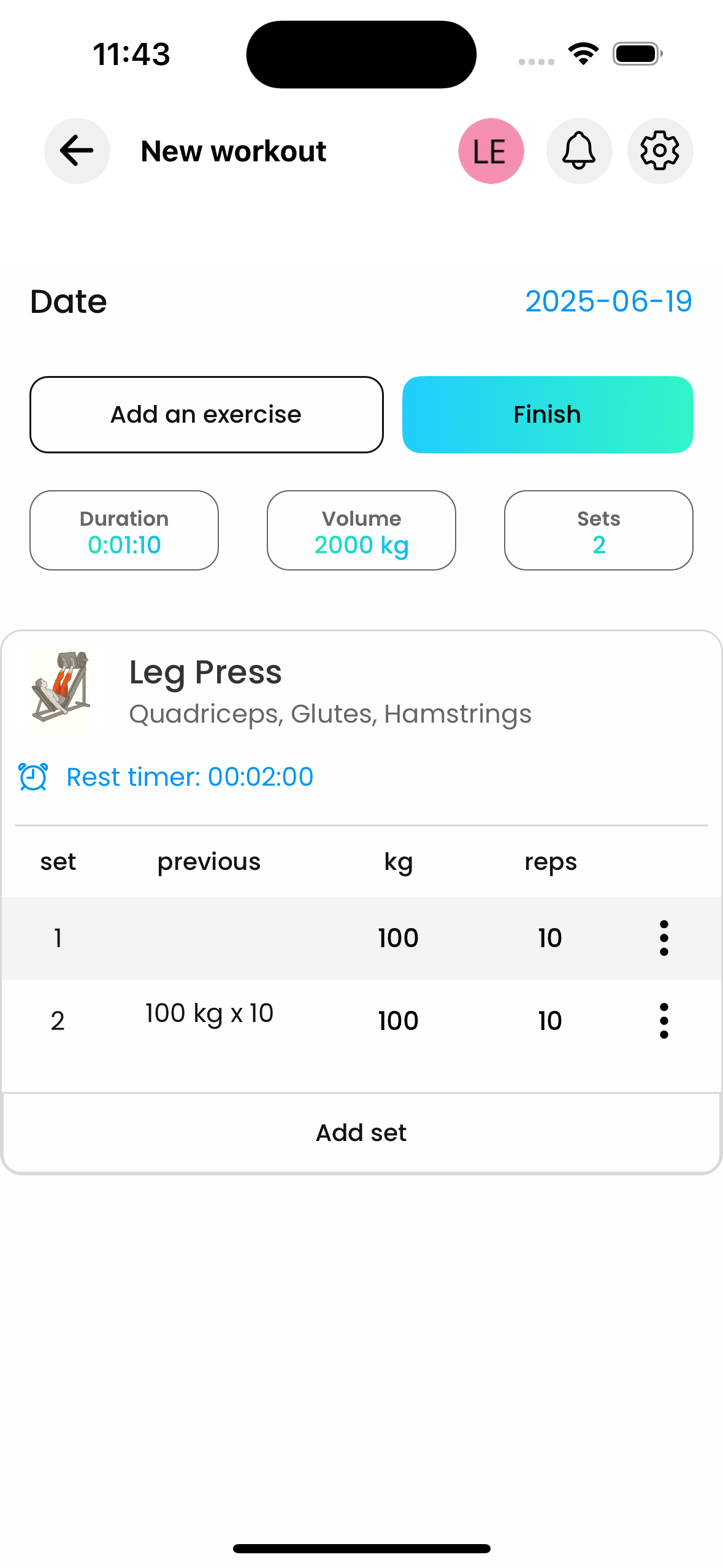 Gainflow workout dashboard